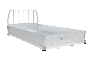 Bandeja de aluminio ligera de 4,2 m para camión con laterales abatibles